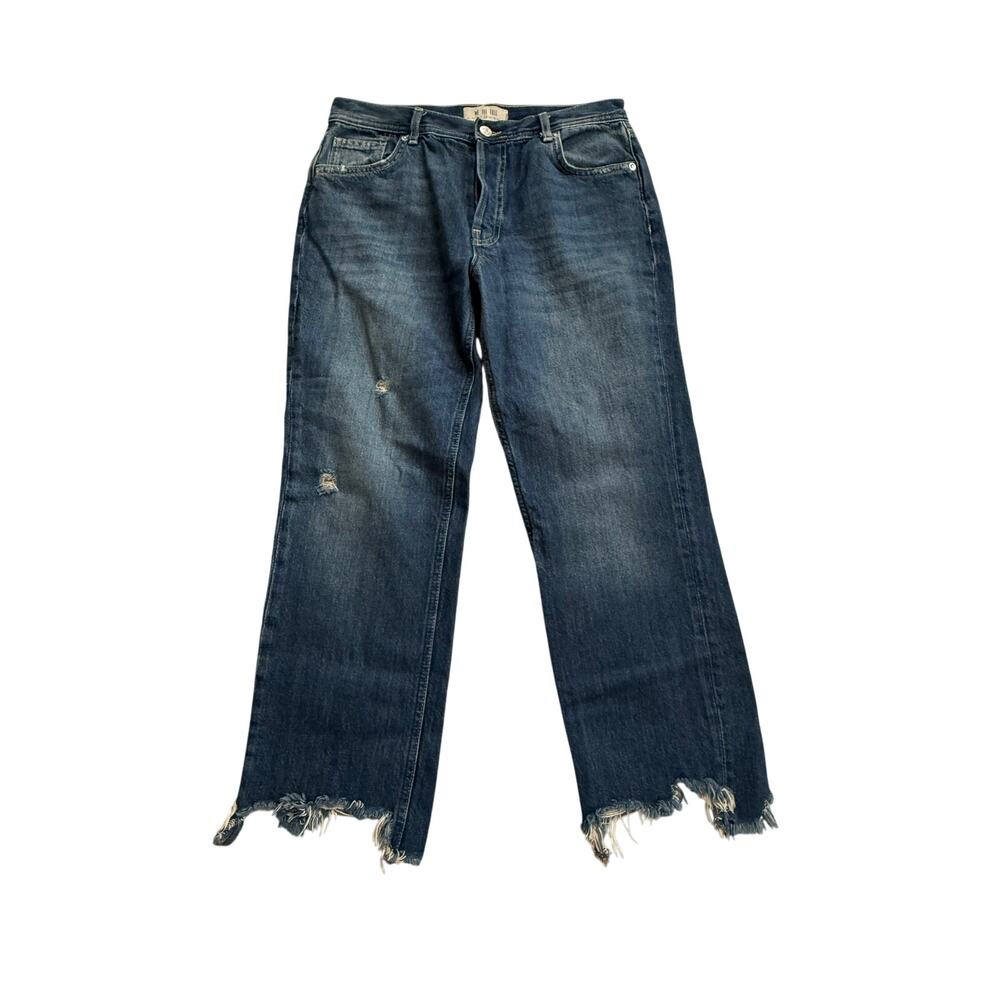 We The Free Jeans Womens 28 Maggie Mid-Rise Straight-Leg Button Fly Raw Hem - Picture 8 of 8